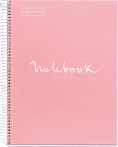 Spirálfüzet A/4 5x24 lapos, vonalas MQ "Emotions" rózsaszín