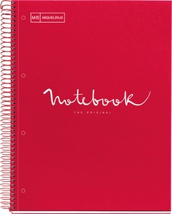 Spirálfüzet A/4 5x24 lapos, vonalas MQ "Emotions" piros