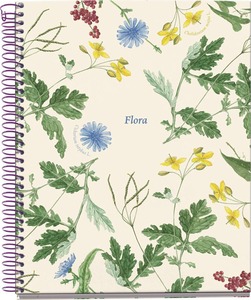 Spir&aacute;lf&uuml;zet A/5 4x25 lapos, sima MQ "Botanical Flora" Mediterraneo