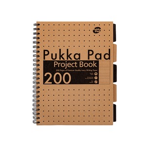 Spirálfüzet A/4 100 lapos, vonalas Pukka Pad "Project Book" Kraft