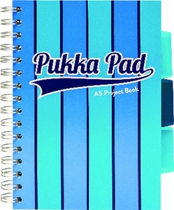 Spirálfüzet A/5 100 lapos, vonalas Pukka Pad "Project Book" Vouge kék