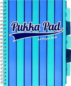Spirálfüzet A/4 100 lapos, vonalas Pukka Pad "Project Book" Vouge kék