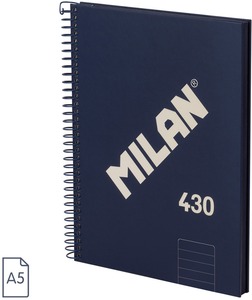 Spirálfüzet A/5 80 lapos, vonalas Milan "1918 Series" navy