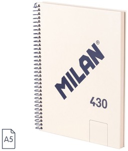 Spirálfüzet A/5 80 lapos, sima Milan "1918 Series" bézs