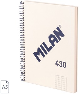 Spirálfüzet A/5 80 lapos, négyzetrácsos Milan "1918 Series" bézs