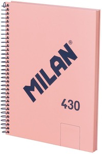 Spirálfüzet A/5 80 lapos, sima Milan "1918 Series" rózsaszín