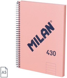 Spirálfüzet A/5 80 lapos, vonalas Milan "1918 Series" rózsaszín