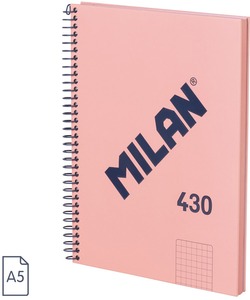 Spirálfüzet A/5 80 lapos, négyzetrácsos Milan "1918 Series" rózsaszín