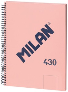 Spirálfüzet A/4 80 lapos, sima Milan "1918 Series" rózsaszín