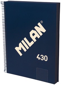 Spirálfüzet A/4 120 lapos, négyzetrácsos Milan "1918 Series" navy
