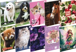 Füzet A/5 32 lapos, négyzetrácsos 27-32, 10 db/csomag T-Creativ "Girls"