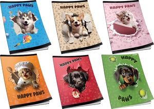 Füzet A/5 52 lapos, vonalas Octopus "Happy Paws"