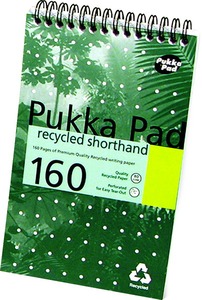 Spirálnotesz A/5 80 lapos, vonalas Pukka Pad "Recycled" zöld