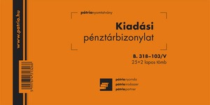 Kiadási pénztárbizonylat B.318-108/V 203x102 mm 25x3 lapos Pátria