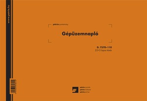 Gépüzemnapló D.7570-110 A/4 25x3 lapos Pátria