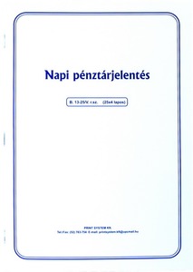 Napi pénztárjelentés B. 13-25/V A/4 25x4 lapos Print System