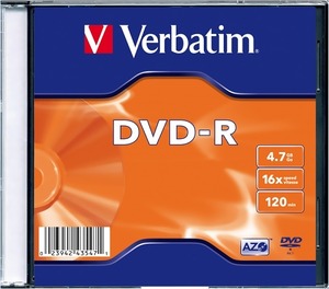 DVD-R 4,7 GB 16x, vékony tokos Verbatim