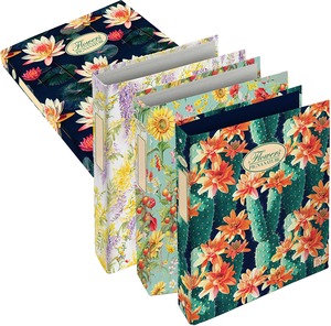 Gyűrűskönyv A/5 30 mm 4 gyűrűs Pigna "Nature" Flowers