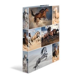 Gyűrűskönyv A/4 35 mm, 2 gyűrűs, karton Herma "Animals" Horses
