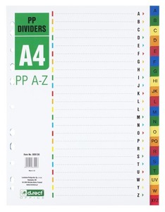 Regiszter A/4 A-Z, PP d.rect