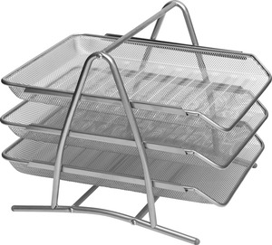 Irattálca fémhálós, 3 emeletes ezüst