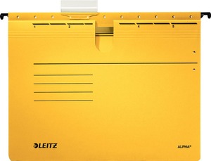 Függőmappa 348x270 oldalt zárt, 25 db/csomag LEITZ "Alpha" sárga