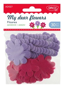 Filc forma, virágok 3 cm Daco "My dear flowers"