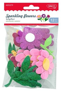 Dekorgumi forma, virágok 10 cm Daco "Sparkling flowers"
