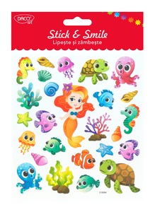 Matrica, glitteres Daco "Stick & Smile" tengeri állatok