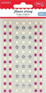 Strasszkő, öntapadós 125 db/csomag Daco "Flower string" vegyes