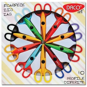 Olló készlet, kreatív 14 cm 10 db-os Daco "Zig-Zag"