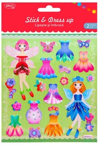 Matrica, glitteres Daco "Stick & Dress up" tündérek