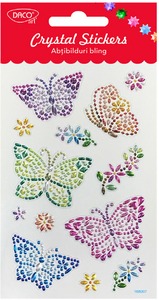 Matrica, 3D Daco "Crystal Stickers" pillangók