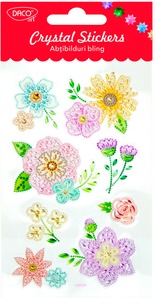 Matrica, 3D Daco "Crystal Stickers" virágok