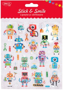 Matrica, fólia Daco "Stick & Smile" robotok