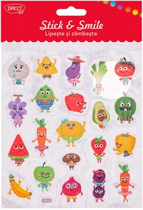 Matrica, glitteres Daco "Stick & Smile" gyümölcsök