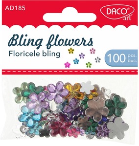 Strasszkő 100 db/csomag Daco "Bling flowers" vegyes