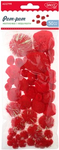 Pompon 50 db/csomag Daco piros