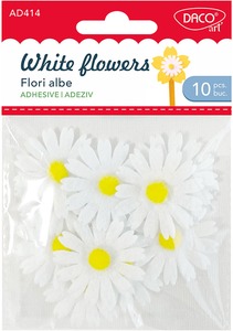 Filc forma, virág 4 cm Daco "White flowers"