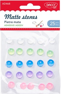 Félgyöngy, öntapadós Daco "Matte stones" vegyes színek