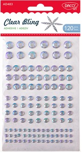 Strasszkő, öntapadós 120 db/csomag Daco "Clear Bling" áttetsző