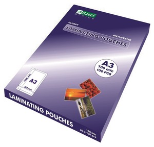 Lamináló fólia A/3 100 mikron, fényes, 100 ív/doboz d.rect