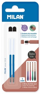 Golyóstollbetét 1 mm 2 db/bliszter Milan "Stylus" kék