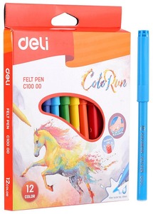 Filctoll készlet 1 mm Deli "ColoRun" 12 szín