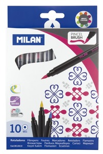 Ecsetfilc készlet 0,5-6 mm Milan 10 szín