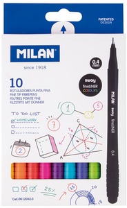 Tűfilc készlet 0,4 mm Milan "Fineliner" Sway 10 szín