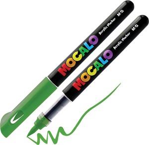 Akril marker, ecsetv&eacute;gű M&G "Mocalo" 508 s&ouml;t&eacute;tz&ouml;ld