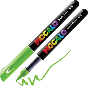 Akril marker, ecsetv&eacute;gű M&G "Mocalo" 503 &eacute;l&eacute;nk z&ouml;ld