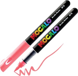 Akril marker, ecsetv&eacute;gű M&G "Mocalo" 425 korall