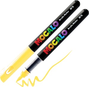 Akril marker, ecsetv&eacute;gű M&G "Mocalo" 400 citroms&aacute;rga
